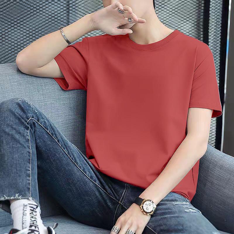 

Korean Style Men s Short Sleeve Print T-shirt for Teens in Plus Sizes - Summer Undershirt M