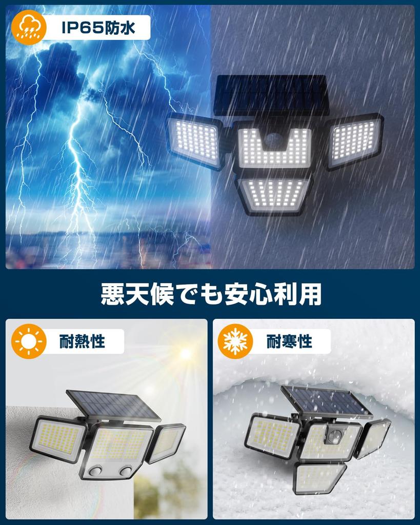 Solar Light for Outdoors [2025 New Year Sale, 2600mAh High-Capacity, 4-Sided Lighting & Ultra-Bright LEDs, 3000 Lumens] Sensor, Solar-Powered, Motion