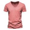 Summer Men's Solid Bamboo Cotton V-Neck T-Shirt - Hot Selling European & American Style