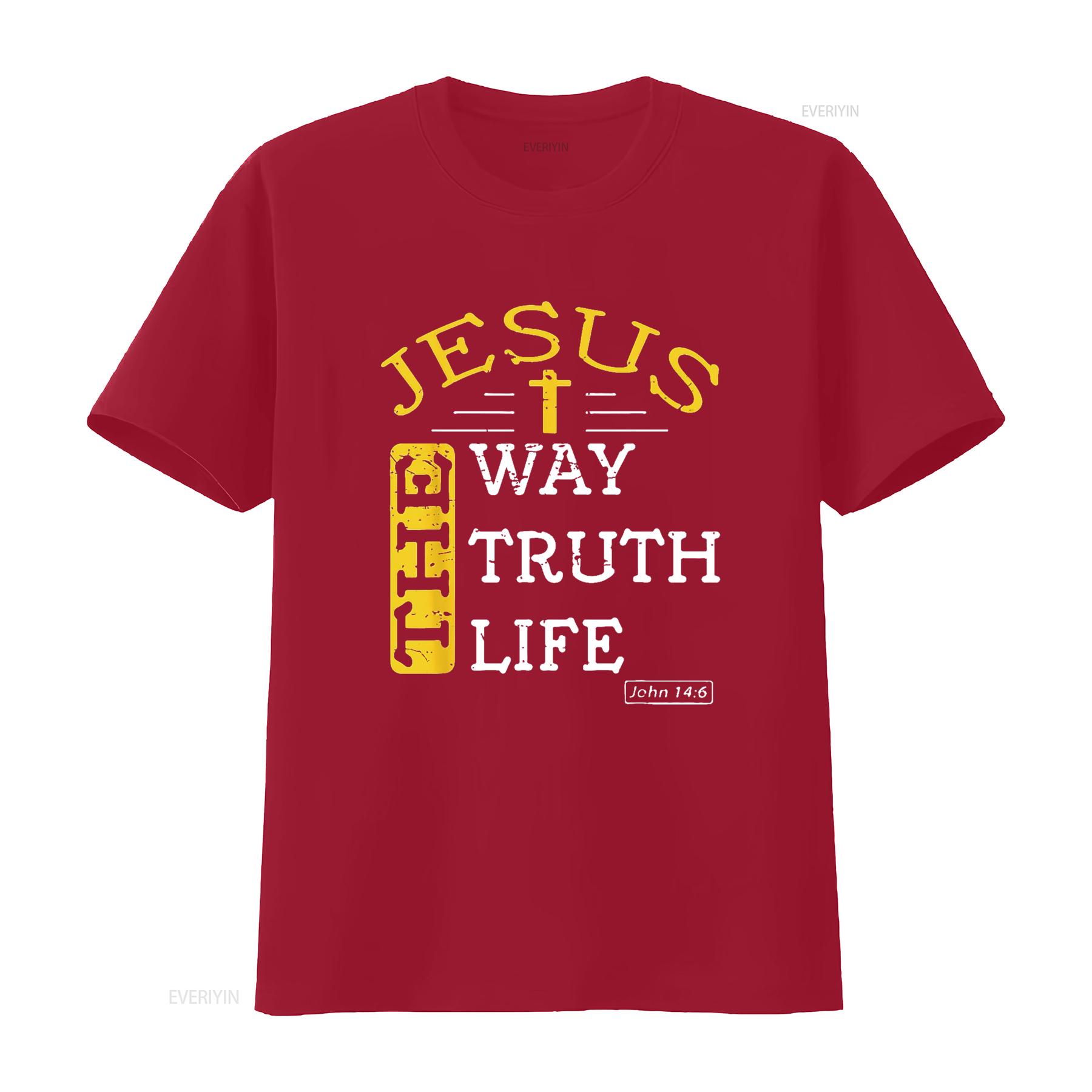 

Mens Religious Christian Bible Verse 14 6 Biblical Gospel T Shirt Black vintage Washed graphic Slightly Breathable Versatile S