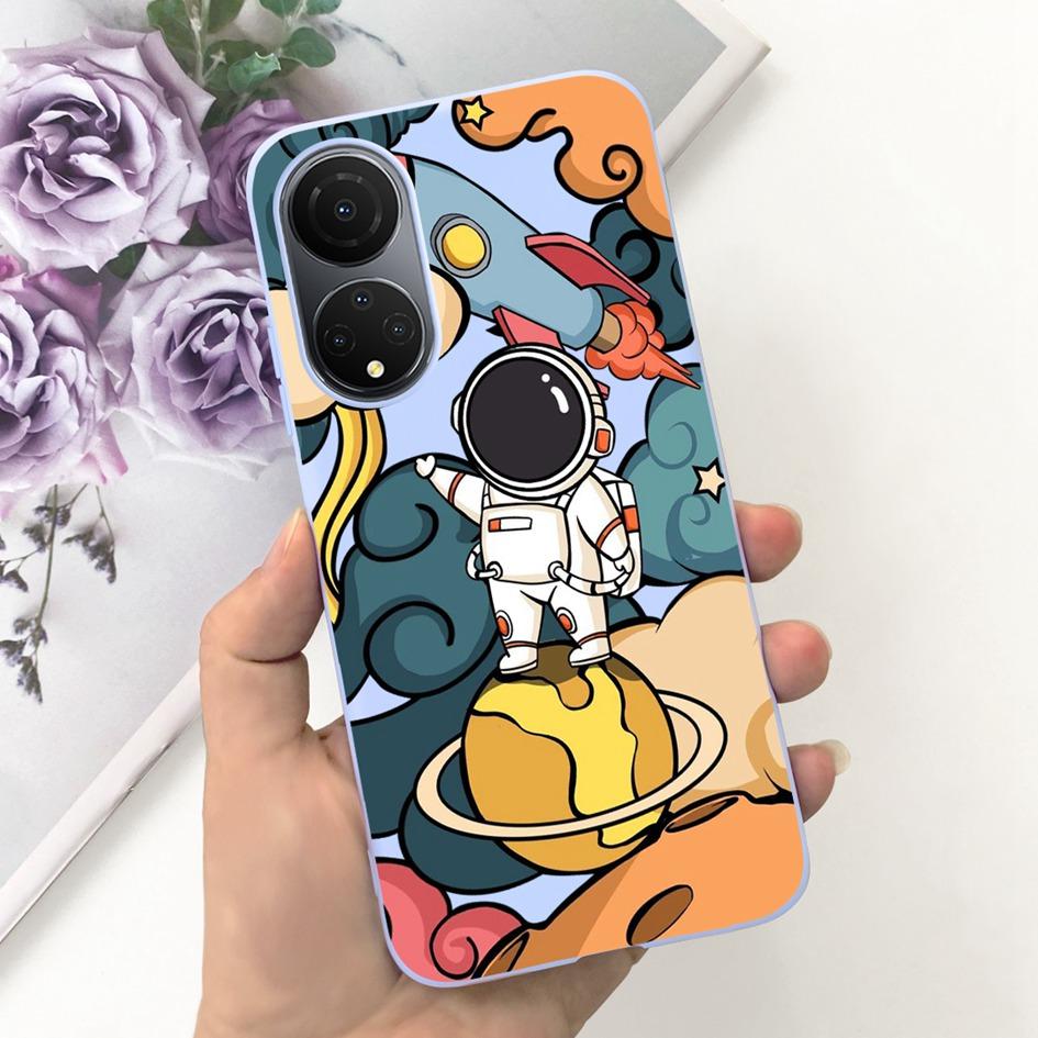 For Honor X7 X7a Case Lovely Duck Astronaut Soft Silicone Matte Phone Cover For Honor X7b CLK-LX1 Funda X 7b X 7a HonorX7 Bumper