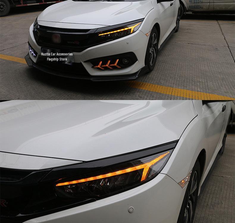 Tenth-Gen Civic Dragon Wing LED Headlights: Flowing Turn Signal & Daytime Running Lights