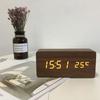 Wooden Digital Alarm Clock, LED Alarm Clock with Temperature Desk Clocks for Office,Bedside Clock Wooden Digital Alarm Clock