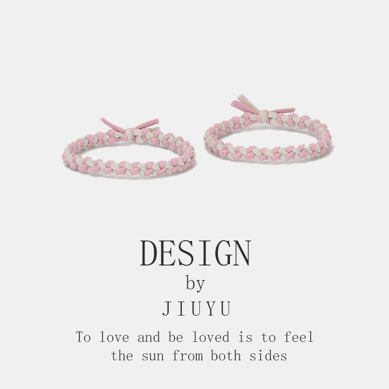 Boyfriend Exclusive Small Rubber Band Handmade Woven Hand Strap Couple Leather Case Hair Band for Girlfriends Headband Bracelet Dual-Use
