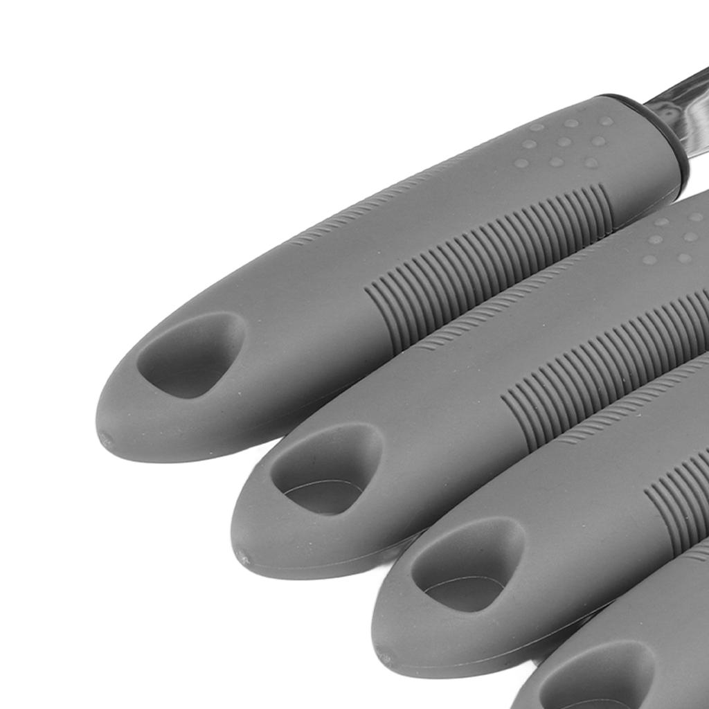 5 pièces Ustensiles Ménagers Acier Inoxydable Manche en Caoutchouc Ensemble Cuillère Fourchette pour la Maison