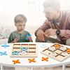 Classic Wooden Tic Tac Toe - Traditional Family Board Game, Perfect Christmas & Halloween Gift