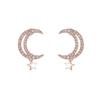 Women Fashion Star Moon All Matching Zircon Earrings