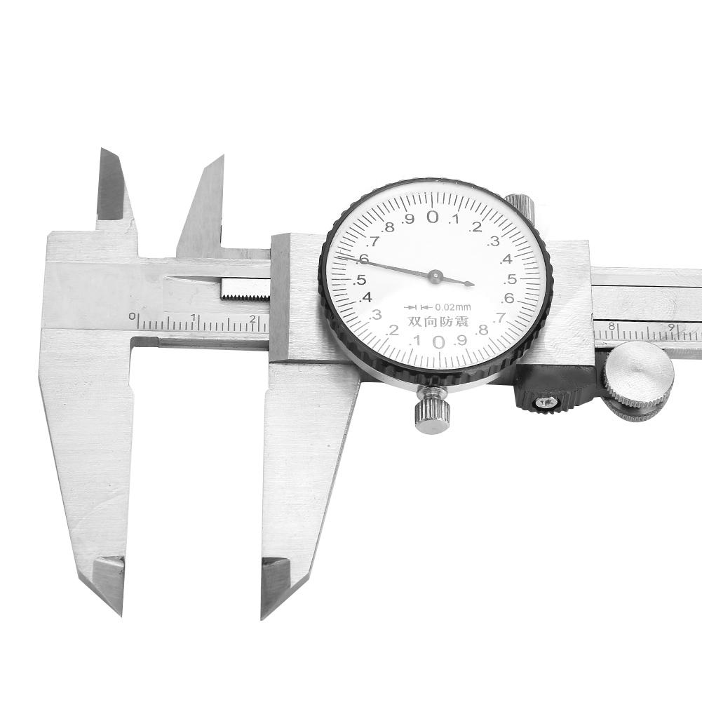 Stainless Steel Dial Calipers Shockproof High Precision Vernier Caliper 0 200mm for 0.02mm