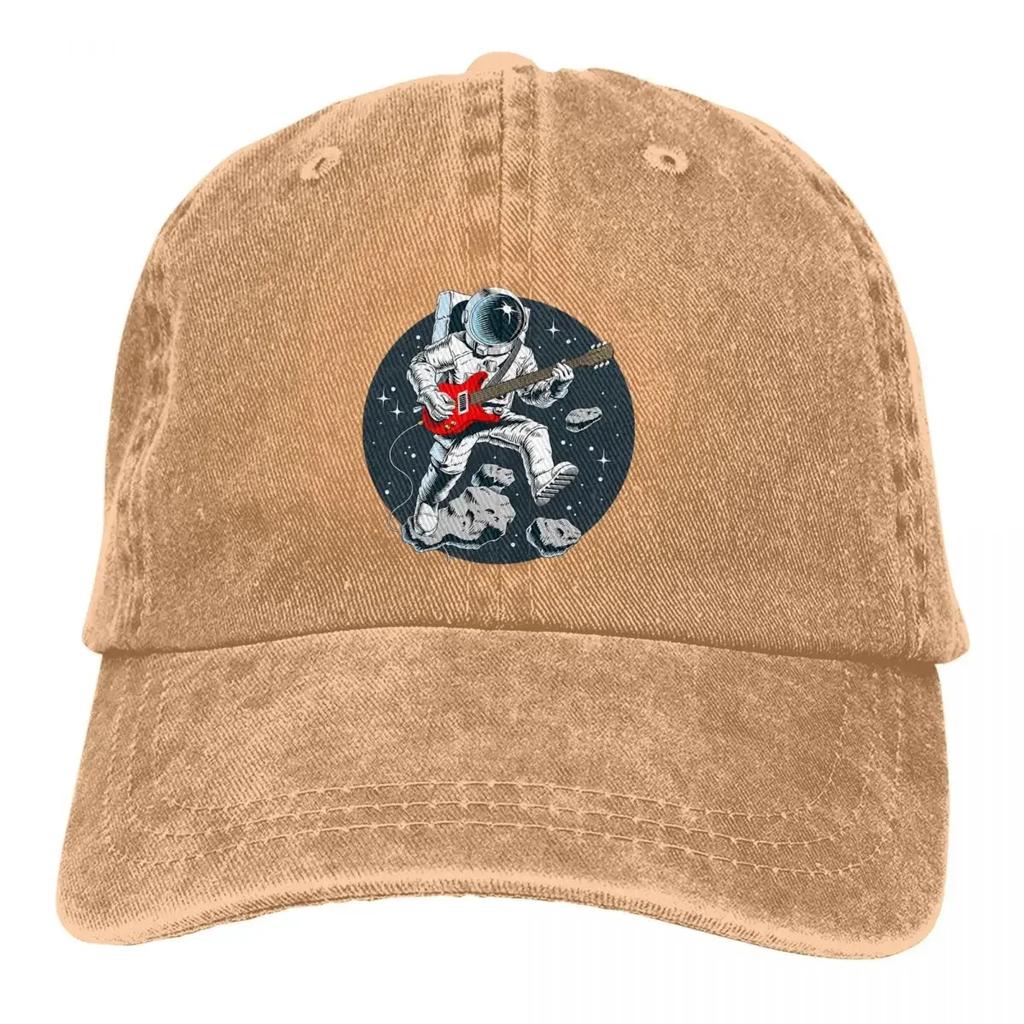 Washed Men's Baseball Cap Spaceman Ast Trucker Snapback Cowboy Caps Dad Hat Guitar Rock Golf Hats