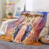 Kind Jesus and Blessed Virgin Mary Soft Christian God Flannel Art Faith Bed Comfortable Home Hiking Four Seasons Warm Blanket