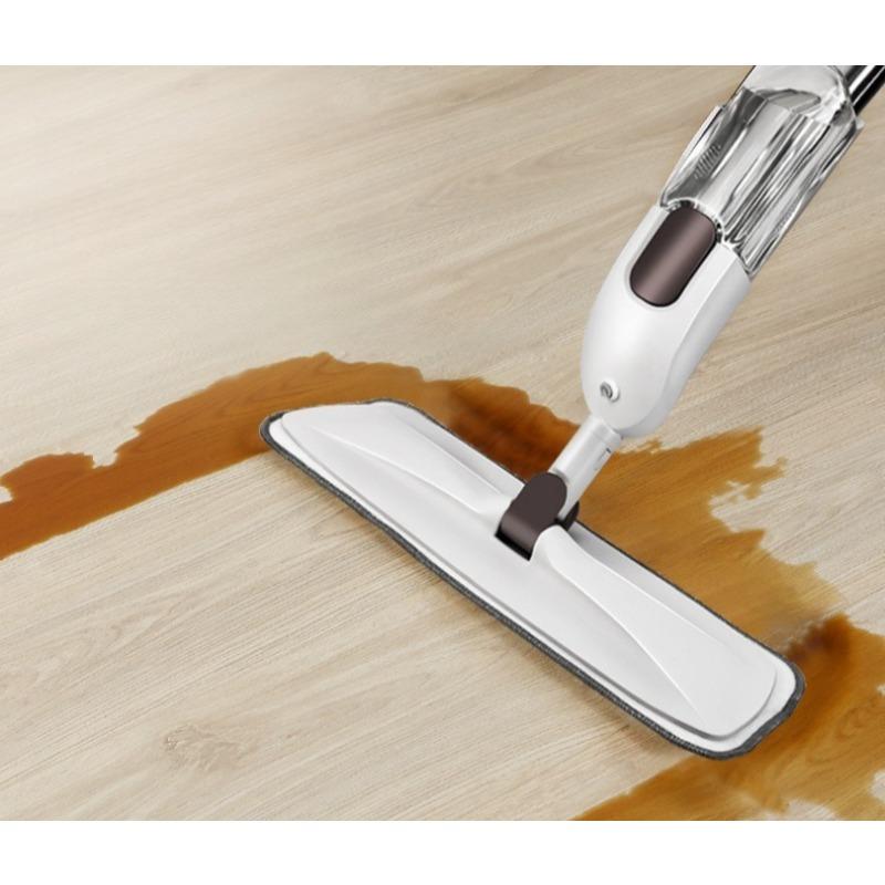 Mocio a Spruzzo d'Acqua per Pulizia Pavimenti Asciutta e Umida con Panno in Microfibra Riutilizzabile e Serbatoio Ricaricabile per Casa Cucina Pavimenti in Legno