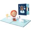 Hot Air Balloon 3D Pop Up Thank You Card, Anniversary Card for Couple, Greeting Card, Birthday Gift Card for Husband, Wife, Dad, Mum, Friends,