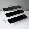 Black Acrylic Multi-Layer Display Stand for Model Figures, Bracelets, and Jewelry Storage.