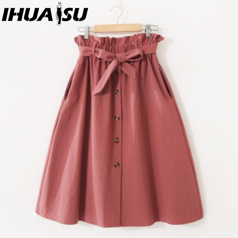 IHUASU Saia Feminina da Moda Casual Verão Primavera