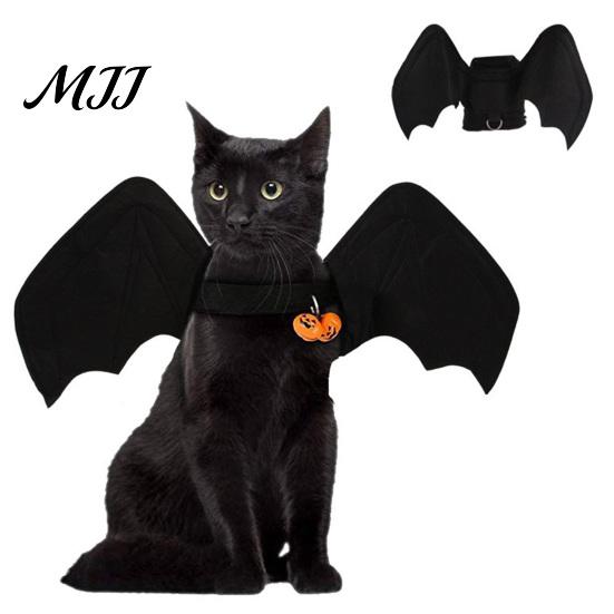 Atmungsaktives Haustierkostüm Katzen Fledermausflügel, Halloween-Kostüm, Welpen Cosplay Outfit, Flügel Niedlich für Katzen Hunde Party Verkleidungszubehör Bequem