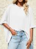 Womens Oversized Batwing T Shirt Short Sleeve Asymmetric Hem Tunic Top
