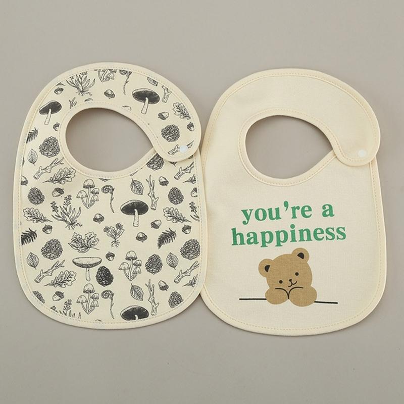2-teiliges/Set Neugeborenes Baby Baumwoll-Lätzchen Spucktuch Modisches Säuglings-Hochabsorbierendes Speicheltuch Säuglings-Beißlätzchen