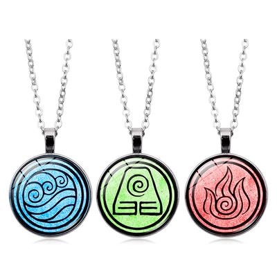 Avatar The Last Airbender Necklace for Women Jewelry Air Nomad Fire and Water Tribe Dome Glass Pendant Chain Necklace Men Gifts
