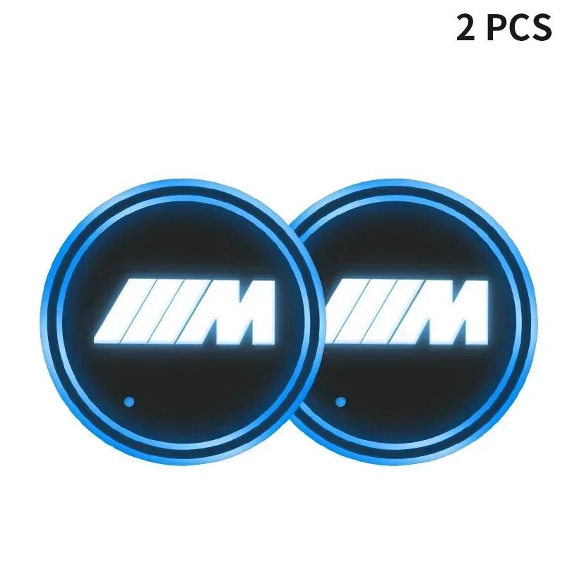 1/2PCS Car USB Charging Luminescent Cup Pad Interior Atmosphere Lamp For BMW E46 E85 E60 F10 E39 F30 E36 F20 E87 E90 E70 X3 X5