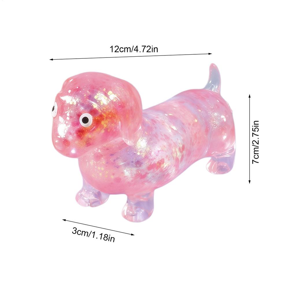 

Dachshund Squeeze Toy Squeeze Sensory Dachshund Fidget Funny Decompress Toy for Kids Teens Young Adults Office Workers Students рожевий