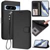 For Google Pixel 8 Pro Leather Case Wallet Stand Phone Cover with Wrist Strap