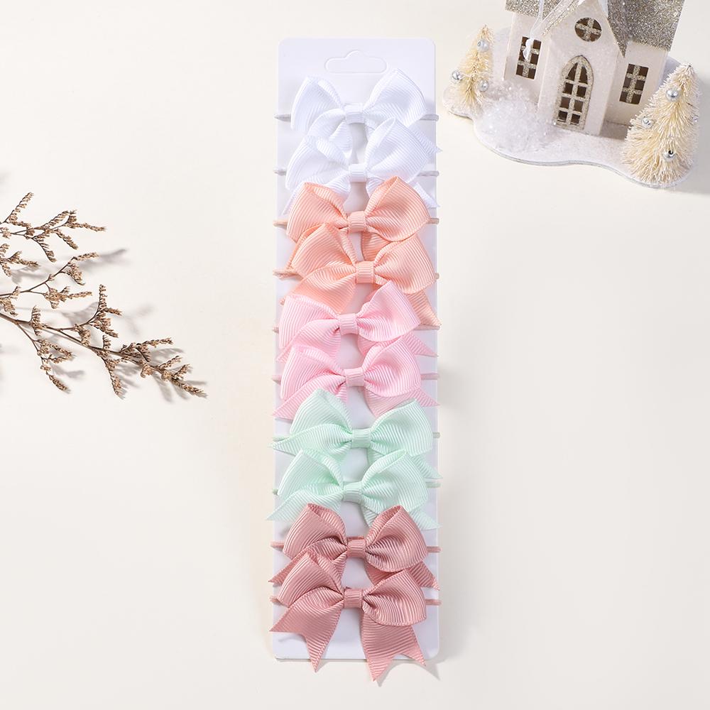 10Pcs Bows Elastic Hair Rubber Band Hair Ties Ribbon Pigtail Grosgrain Hair Accessories Girl Baby Gift Bands for Children