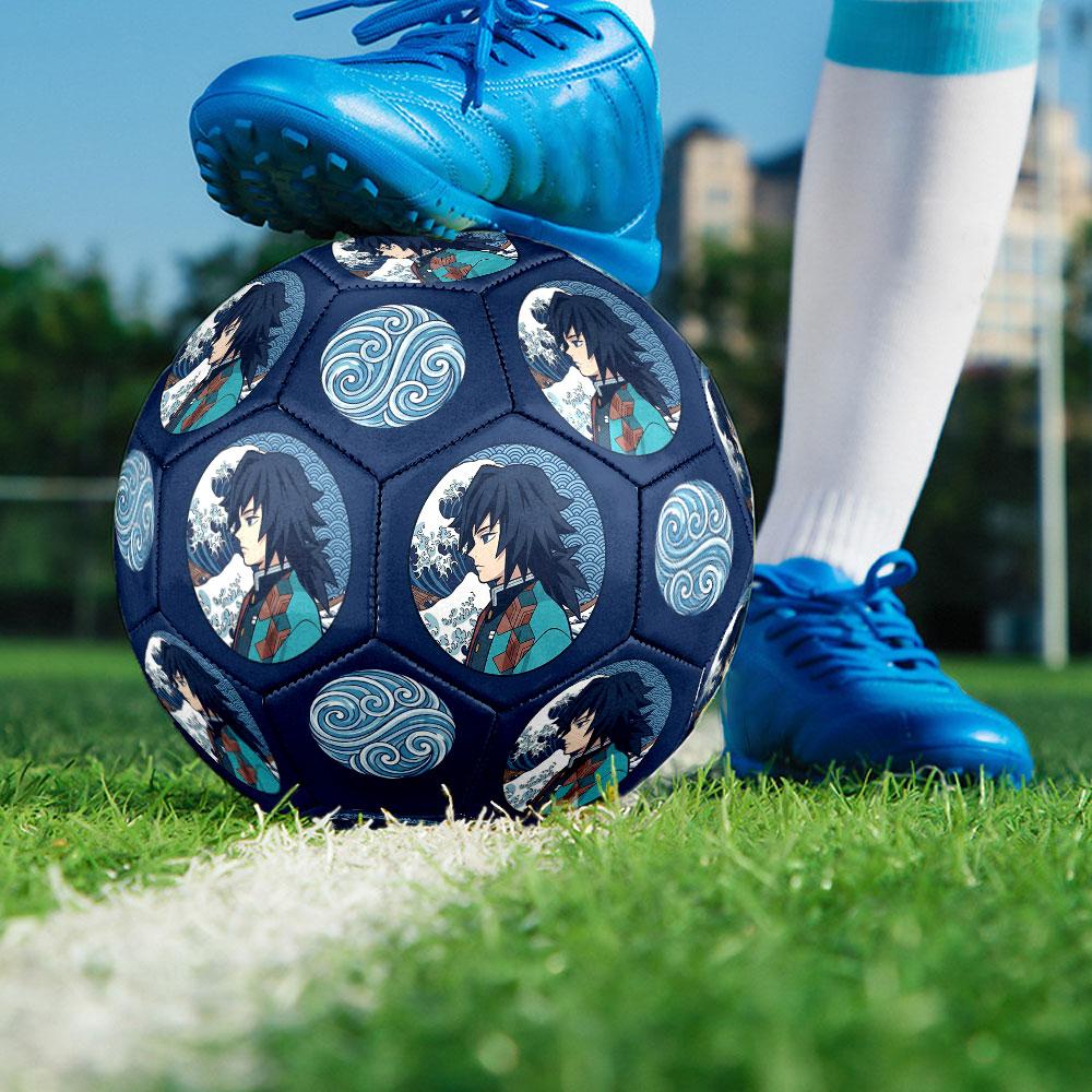 1pc Demon Slayer Kimetsu no Yaiba Soccer Ball Size 5 Indoor Soccer Ball Fashion Colorful Backyard Game - Great For Sports Fans Gift HE19