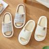 Linen Slippers Women's Summer Cotton and Linen Spring and Autumn Indoor Home Couple Home Non-slip Home Floor Four Seasons Men's Summer Silent