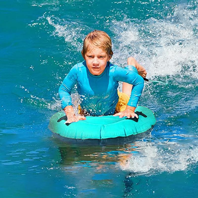 1Pc Inflatable Surfboard With Handle For Beach Surfing Swimming Floating Row