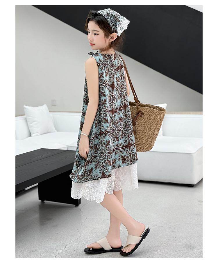 Girls' Dress 2026 Summer New Collection Children's Lace Floral Skirt Girls' Big Kids' Little Girls' Strap Top Skirt