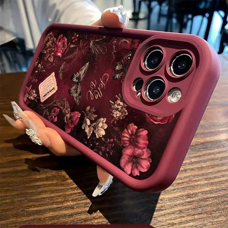 Vintage Botanical Butterfly & Floral Phone Case for iPhone 17 16 15 14 13 12 11 Pro Max XS XR 7 8 Plus SE2 16E 17 Air Soft Cover