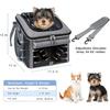 Dog Bike Basket, Soft-Sided Dog Bike Carrier with 4 Mesh Windows for Small Dog Cat Puppies - Grey