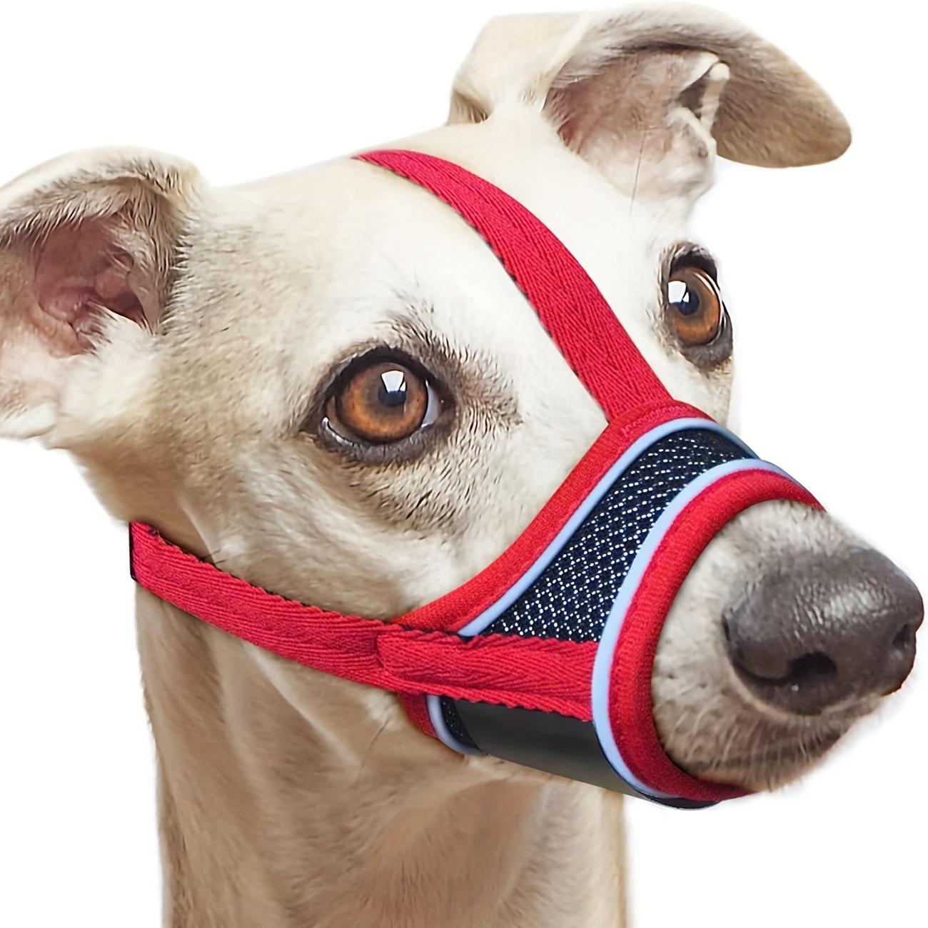 

Dog Muzzle Breathable Drinkable Mesh Muzzle Anti Biting Barking Chewing Grooming Muzzle with Adjustable Reflective Strap XS（old） червоний