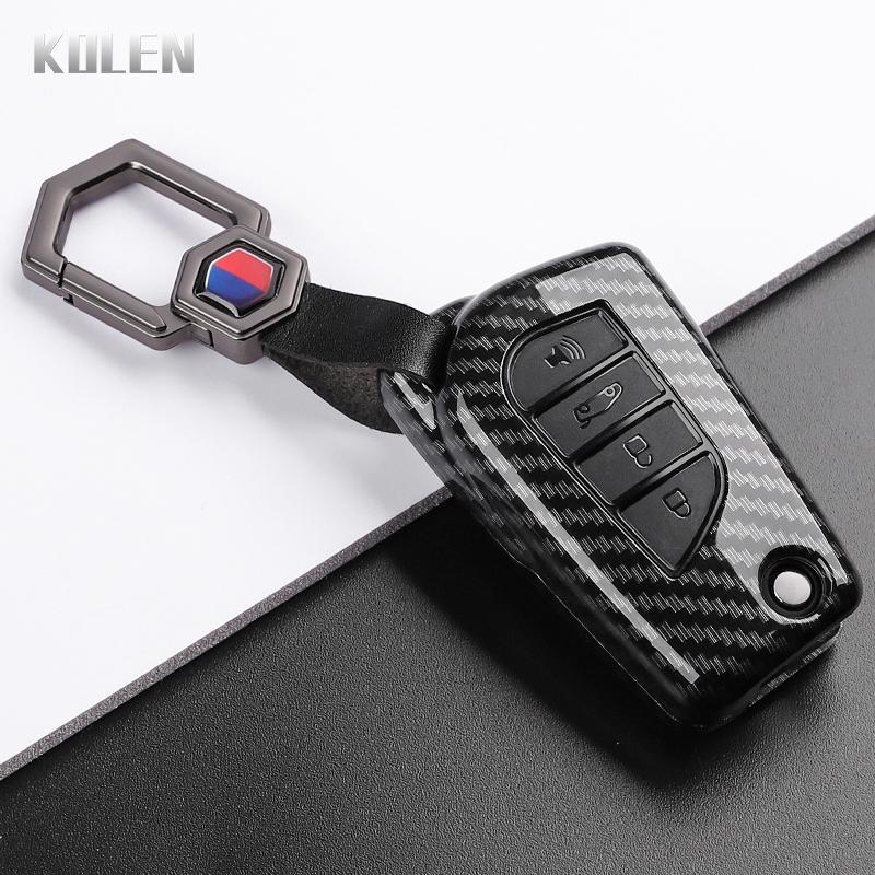 Abs Carbon Fiber Style Car Key Case Cover For Toyota Camry Rav4 Forturner Hilux Auris Corolla Avensis Verso Yaris Aygo Scion Tc