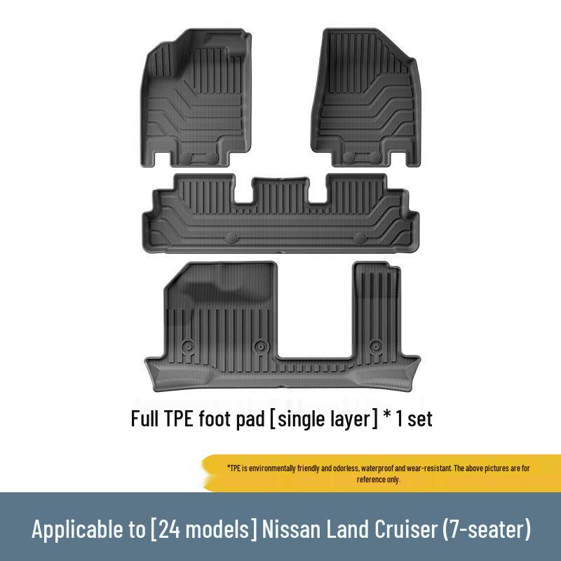 Custom All-TPE Floor, Trunk, and Seat Back Mats for 24 Nissan Land Cruiser Models