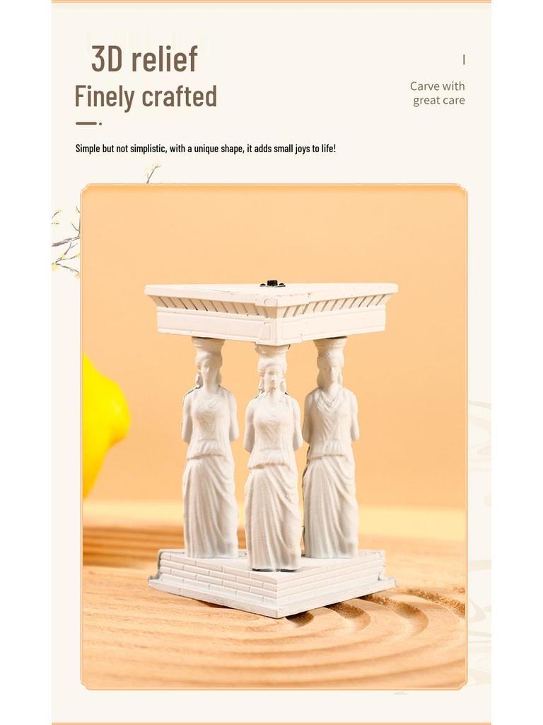 Aegejský styl 3D luminiscenční starořecká socha magnet na lednici