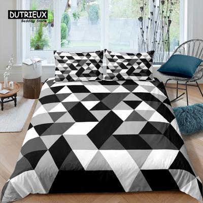 Home Living Luxury 3D Geometric Lattice Bettwäsche-Set Bettbezug Kissenbezug Kinderbettwäsche-Set Queen und King EU/US/AU/UK Größe