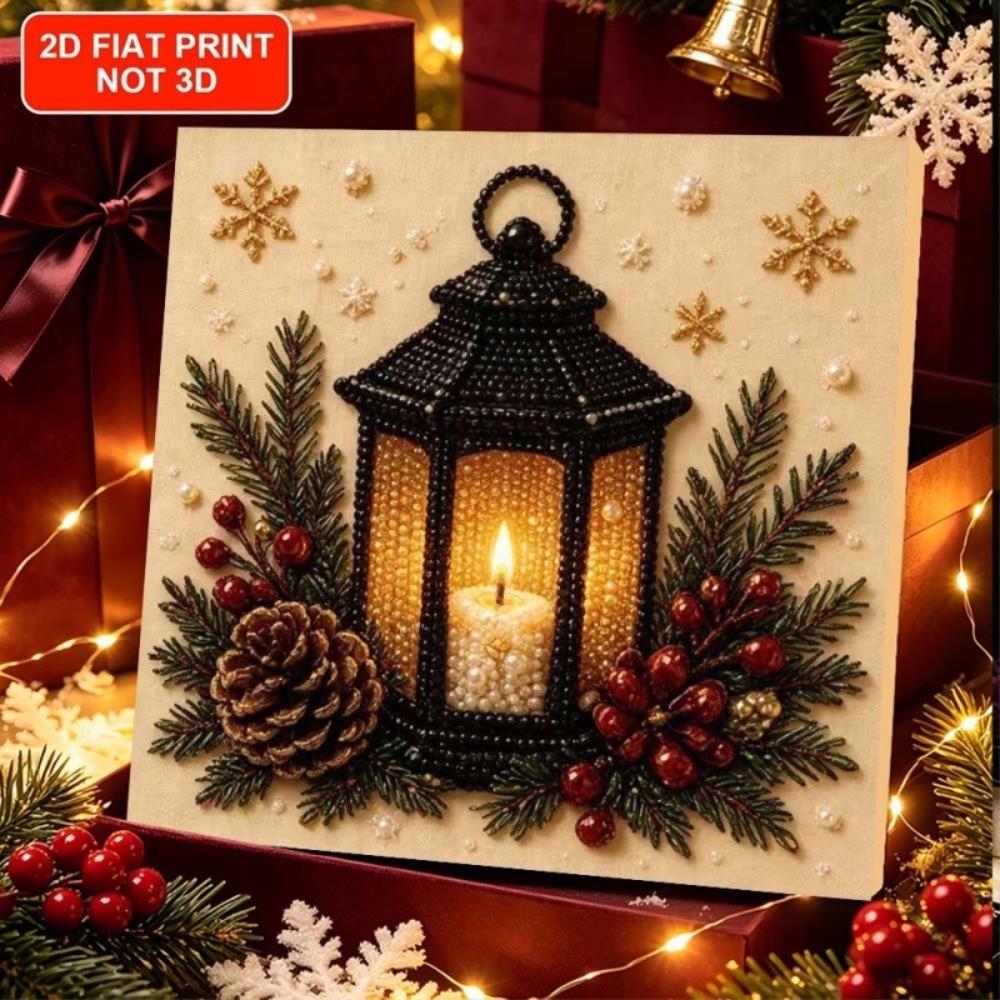 DIY Craft Kit Christmas Diamond Collage 2D Flat Beaded Picture Christmas Decoration