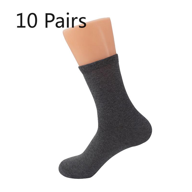 

10 пар мужских осенне-зимних деловых однотонных носков средней длины 10 Pairs