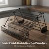 Three-Tier Kitchen Seasoning Rack Black Organizer Space-Saving