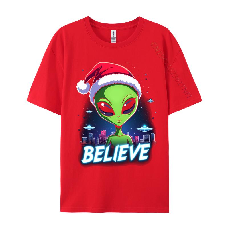 I Want To Believe Aliens Ufo Area 51 Roswell Alien Christmas 4 Print Men 2024 New Custom Tops Shirt Camisa Pure Cotton T Shirt