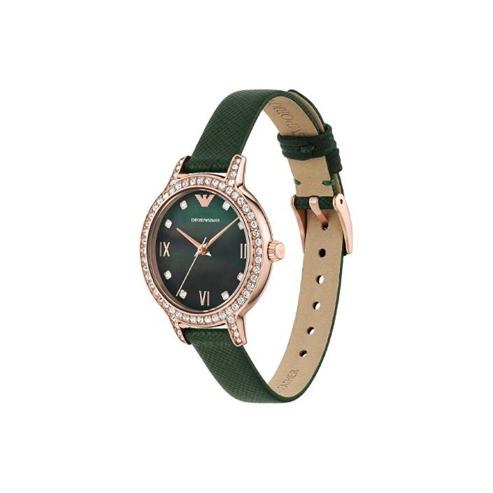 Emporio Armani Uhr Quarzuhrwerk 32mm Grünes Zifferblatt Damenuhren AR11577-CLG