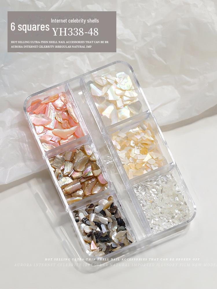 

Японский дизайн ногтей с фантазийными ракушками Aurora: Глянцевые, ультратонкие, неровные кусочки абалона для дизайна ногтей