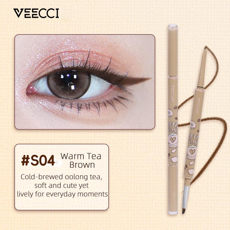 

VEECCI Eyeliner Pencil Double-ended Eyebrow Multi-purpose Pen Makeup Waterproof Longlasting No-Smudging Ultra-fine Eye Cosmetics