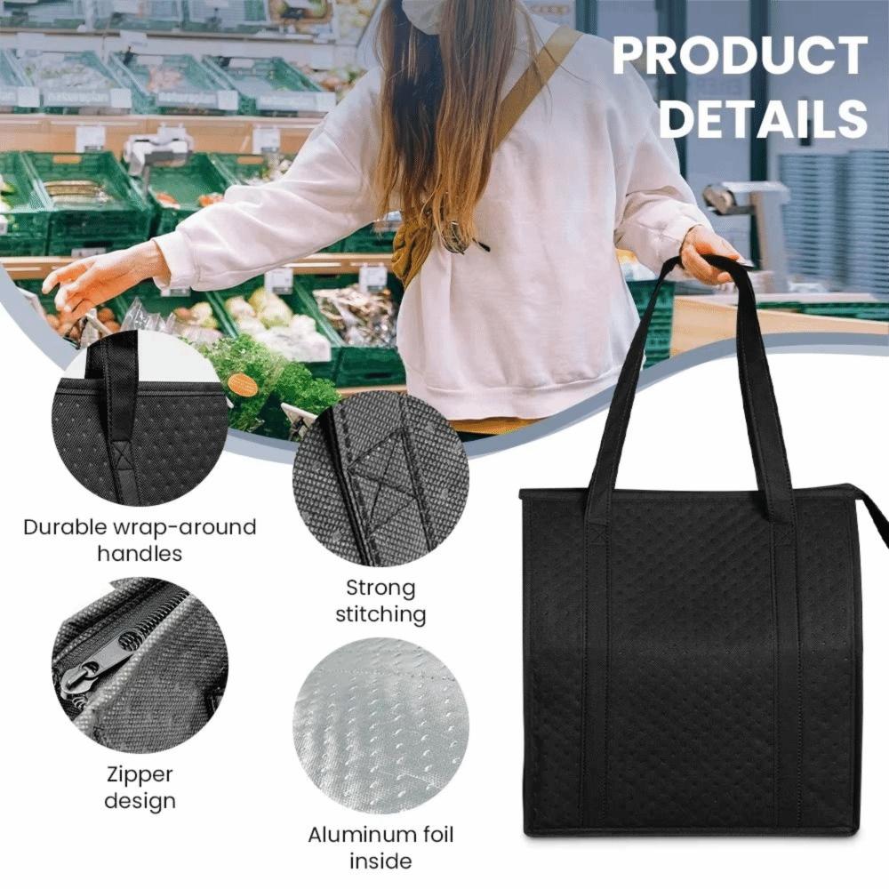 Reusable Insulated Grocery Bag Keep Cool/Warm Tin Foil Handbag Thermal Cooler Bag  Shopping