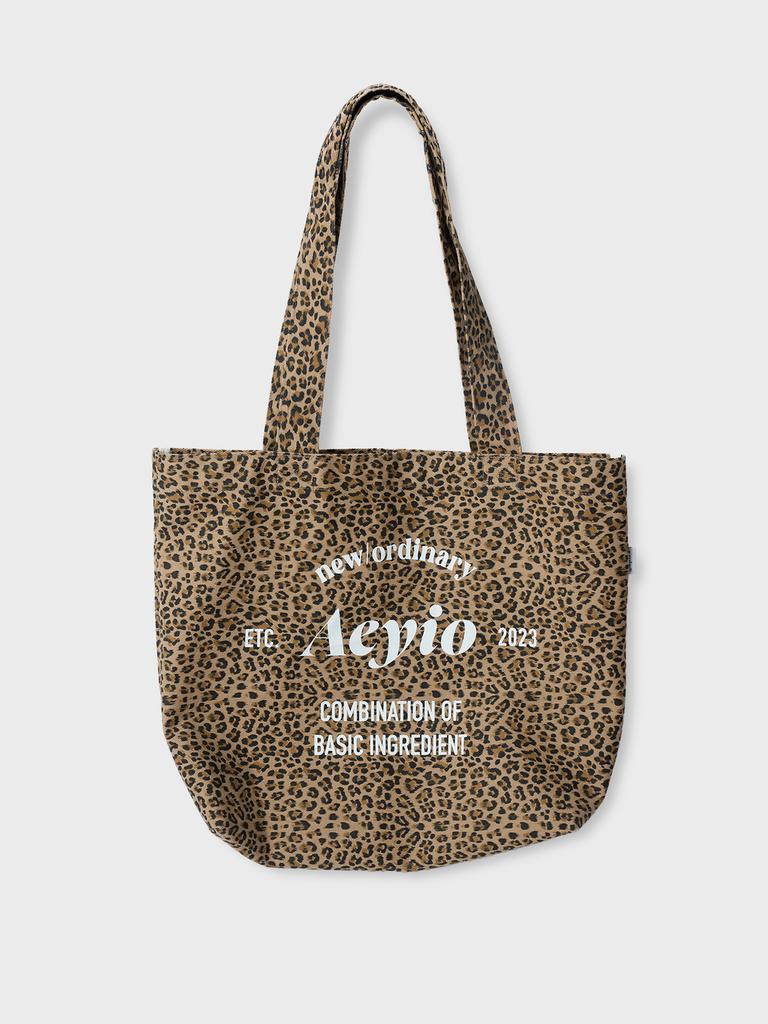 Aeyiostudio (New Color Added) Cotton Shoulder Bag Leopard_Ash3001 (3 Colors)