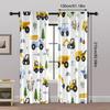 2pcs, Upscale Curtains Playful Construction & Farm Vehicle Versatile Polyester Fabric (without rod) Home Decor Perfect for
