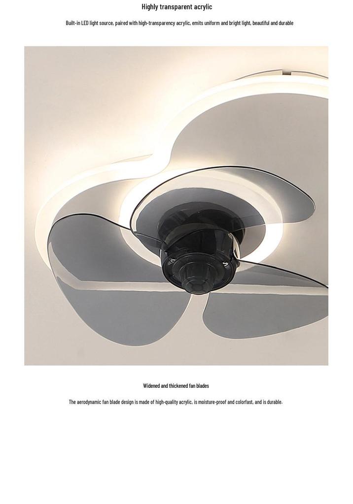 Ultra-Thin Modern Ceiling Fan Chandelier with Light for Living Room & Bedroom
