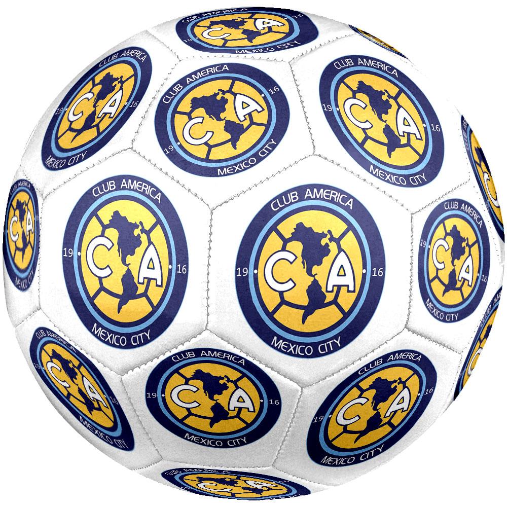 Club America Size 5 Soccer Ball, Machine-Stitched PVC, Durable & High Bounce, All Ages Fit, Fan Merchandise, Matches & Outdoor Use.
