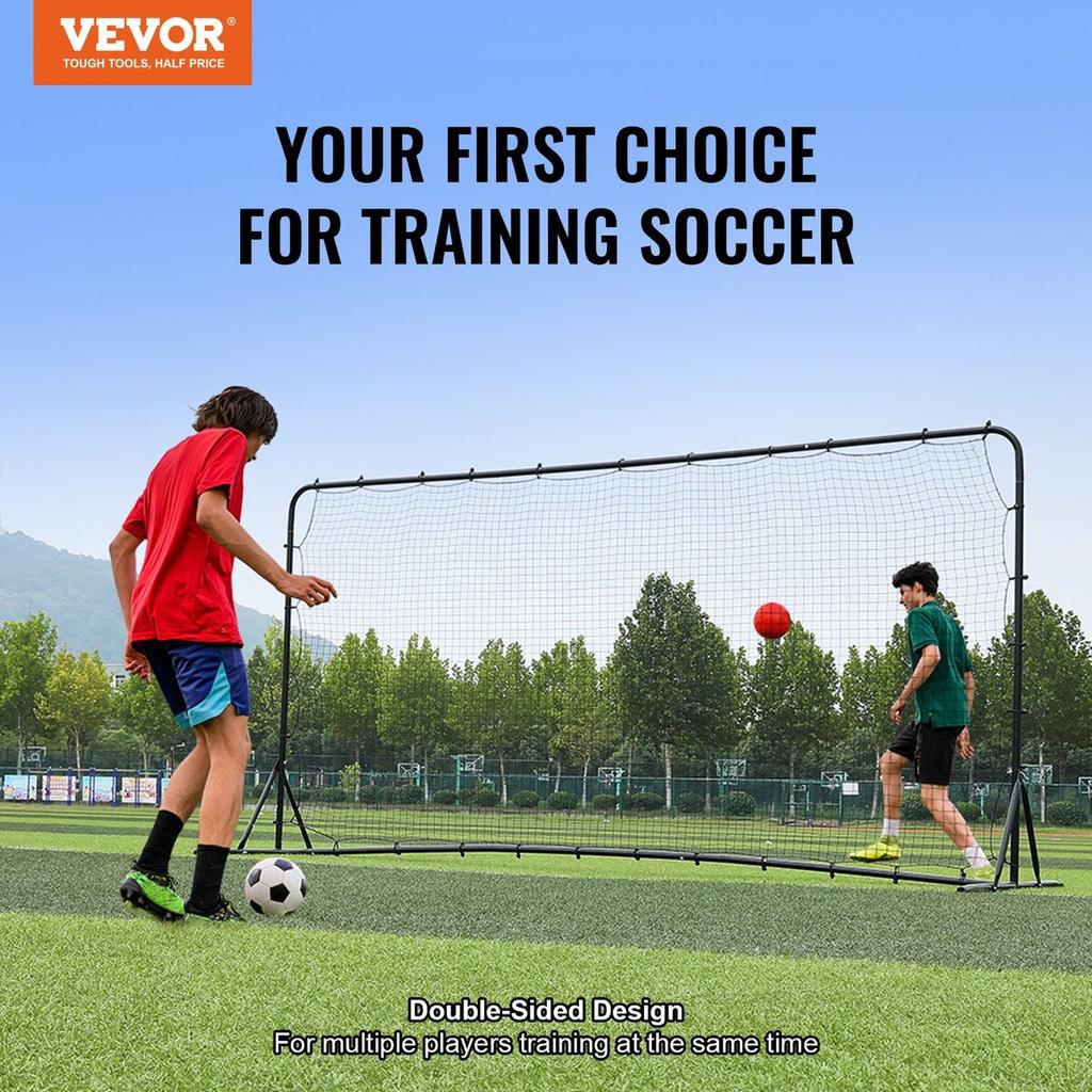 Soccer Rebounder Net, 12x6FT Iron Soccer Training Equipment, Sports Football Training Gift with Portable Bag, Volleyball Rebounder Wall Perfect for